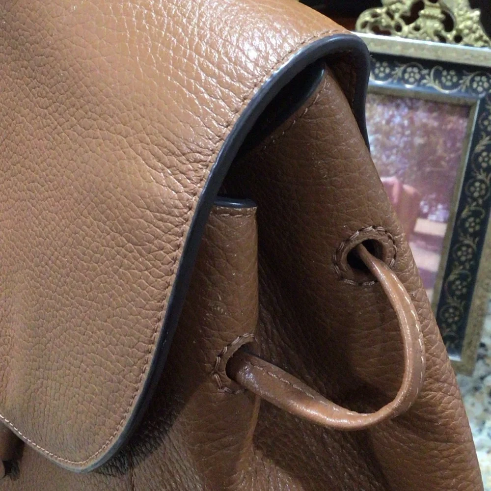 Kate Spade Leila Saffiano Leather Backpack Tan